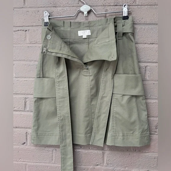 LOFT Olive Green cargo skirt 00 - Picture 7 of 8